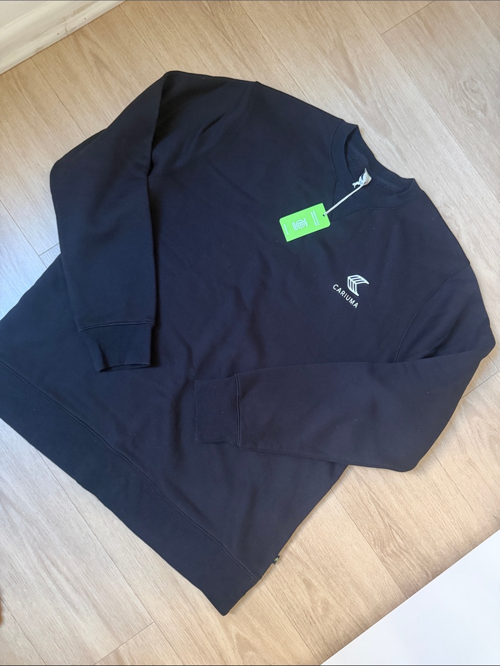 Cariuma Men's Black Crewneck Sweatshirt with Sustainable World Earth Graphic